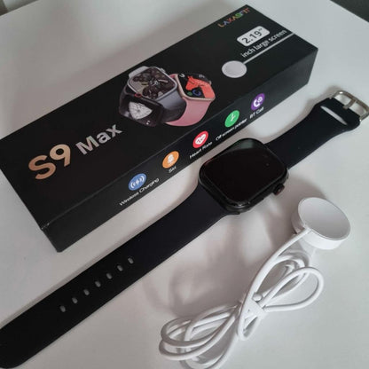 New Series 9 Smart Watch - 2.19" Inch HD Display Wireless Charging BT Calls Sports & Fitness Stile Gadget