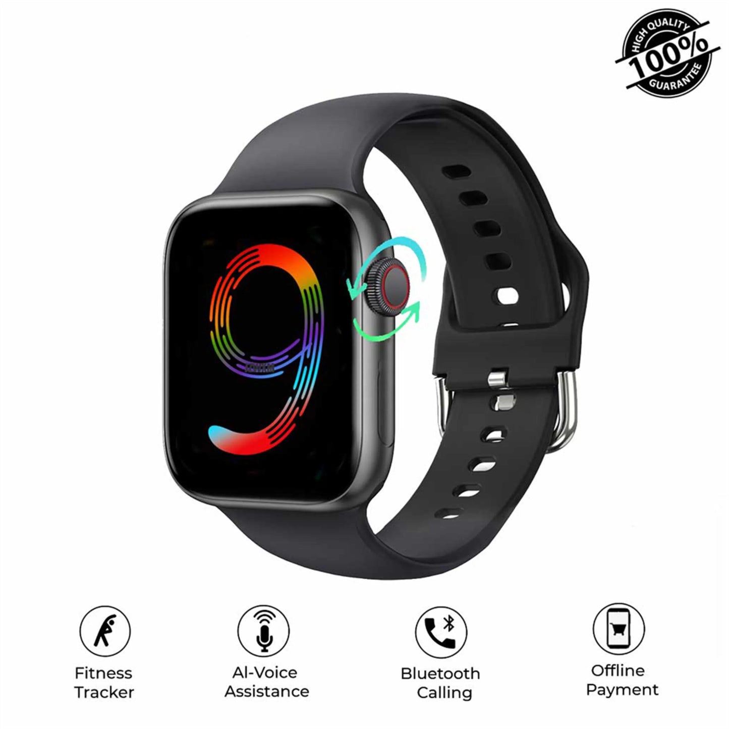 New Series 9 Smart Watch - 2.19" Inch HD Display Wireless Charging BT Calls Sports & Fitness Stile Gadget
