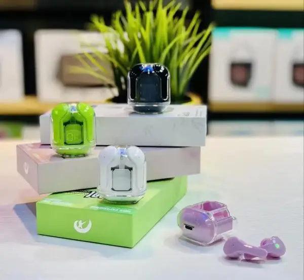 Air31 Earbuds Wireless Crystal Transparent Body | Air 31 Bluetooth Earbud With Pouch Stile Gadget