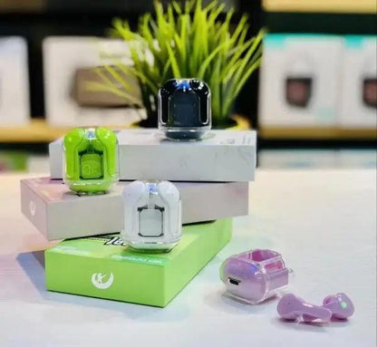 Air31 Earbuds Wireless Crystal Transparent Body | Air 31 Bluetooth Earbud With Pouch Stile Gadget
