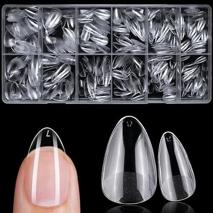100 Short Almond Nail Tips Fake Nails Press on Short Almond Gel Nail Tips