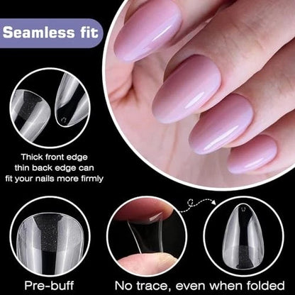 100 Short Almond Nail Tips Fake Nails Press on Short Almond Gel Nail Tips
